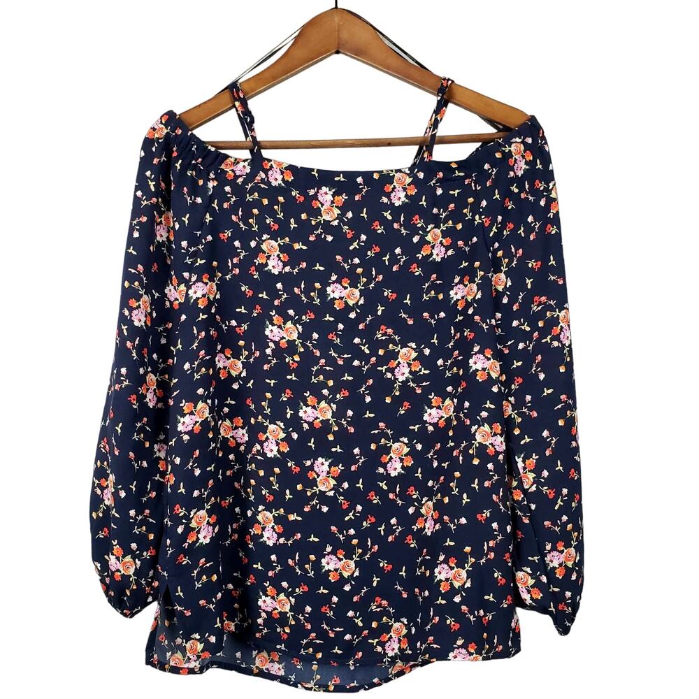 NEW! Pleione Tunic Blouse Floral Print Off Shoulder - S